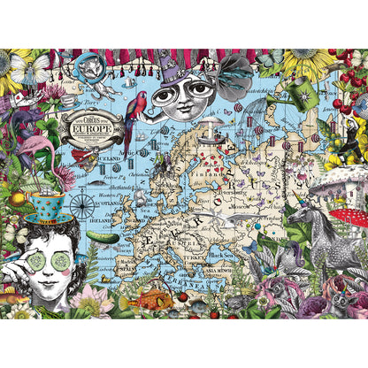 PUZZLE HARTA EUROPEI, 500 PIESE - RAVENSBURGER (RVSPA16760) - Libelula Vesela - Jucarii