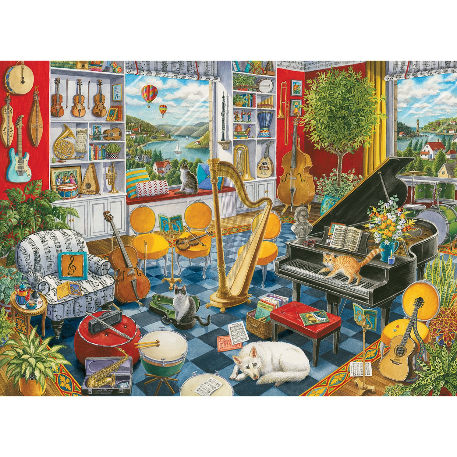 PUZZLE SALA DE MUZICA, 500 PIESE - RAVENSBURGER (RVSPA16836) - Libelula Vesela - Jucarii