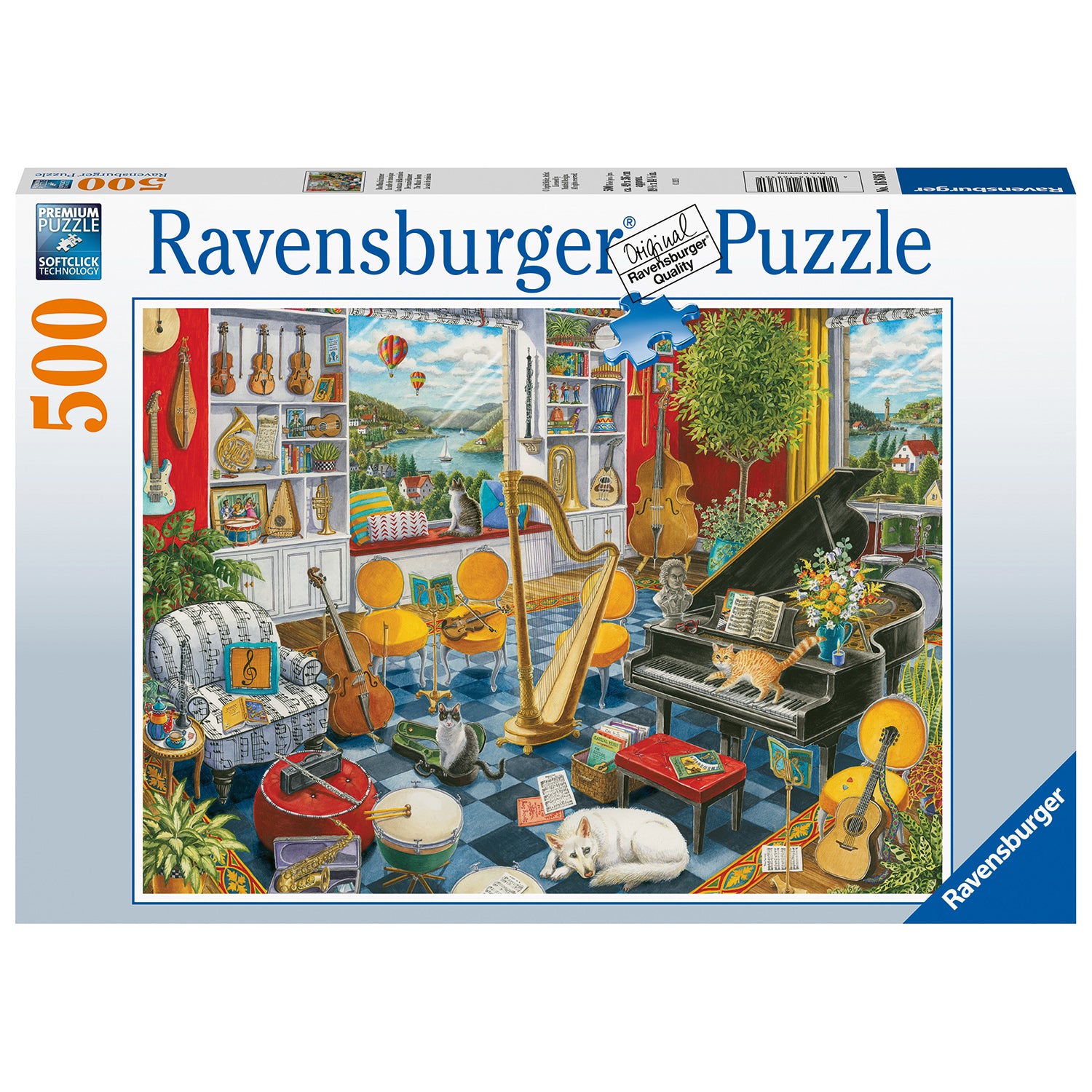 PUZZLE SALA DE MUZICA, 500 PIESE - RAVENSBURGER (RVSPA16836) - Libelula Vesela - Jucarii