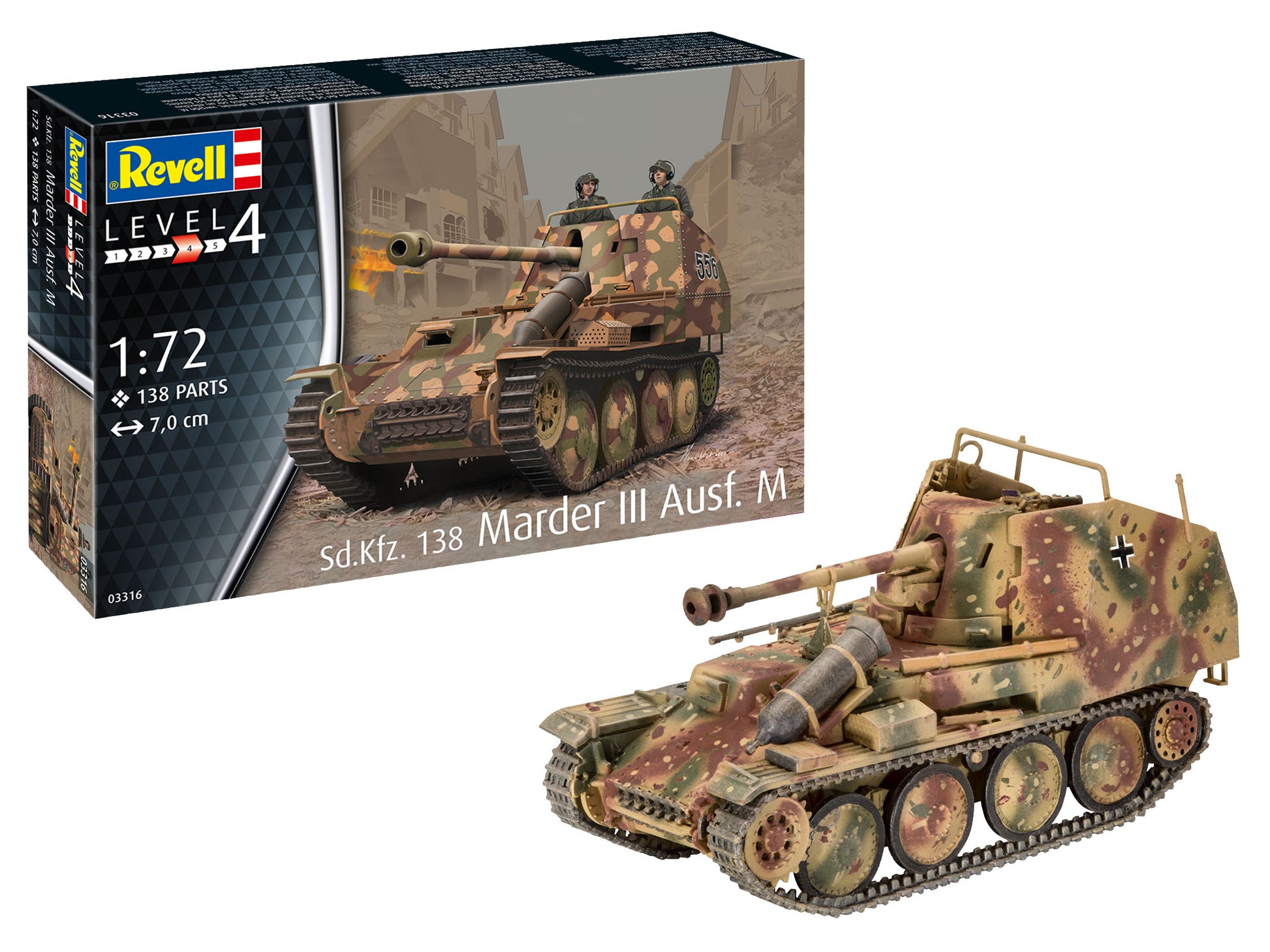 TANC SD. KFZ. 138 MARDER III AUSF. M - REVELL (03316) - Libelula Vesela - Jucarii