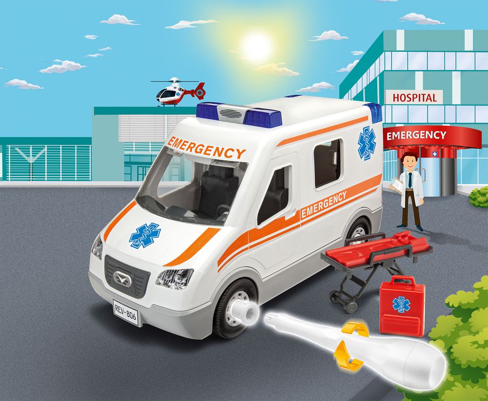 MASINUTA JUNIOR KIT - AMBULANTA - REVELL (RV0806) - Libelula Vesela - Jucarii