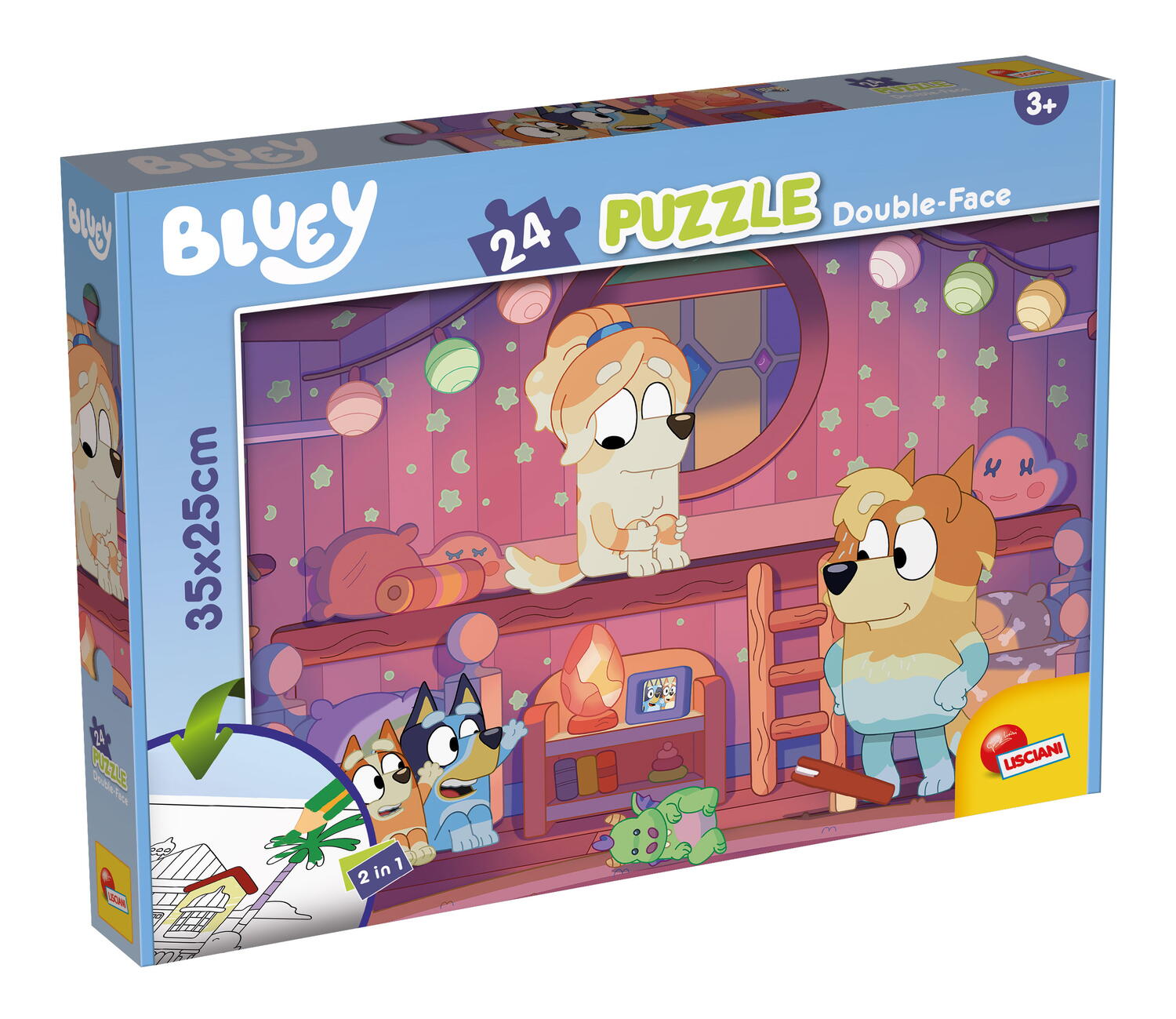 PUZZLE DE COLORAT - BLUEY SI ORA DE POVESTI (24 PIESE) - LISCIANI (L99542) - Libelula Vesela - Jucarii