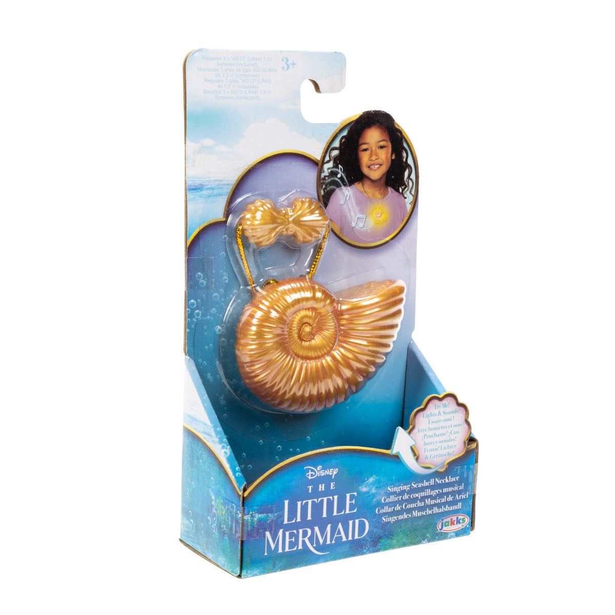 DISNEY MICA SIRENA - COLIERUL IN FORMA DE SCOICA AL LUI ARIEL, CU LUMINI SI SUNETE - JAKKS PACIFIC (225894) - Libelula Vesela - Jucarii