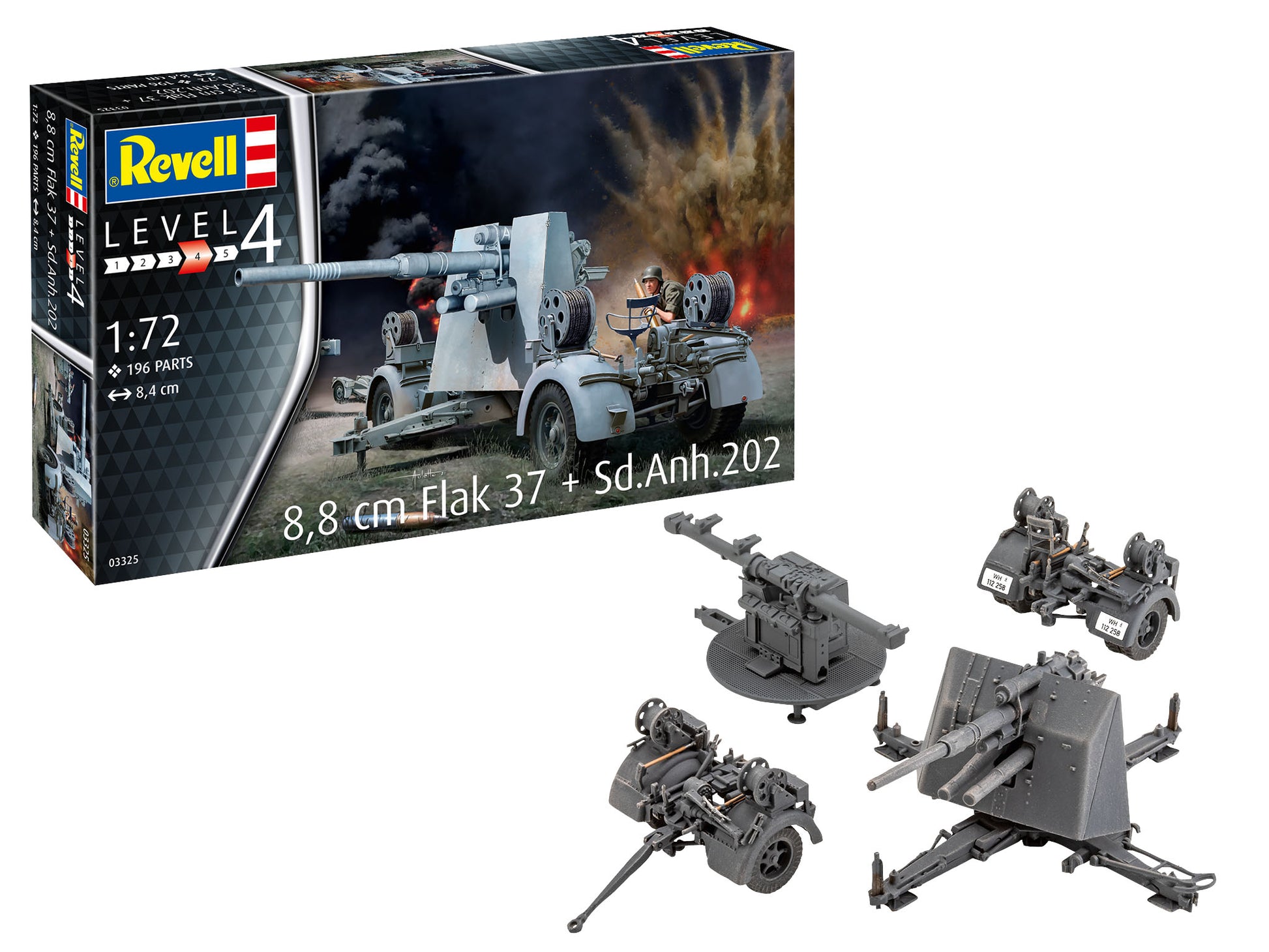 TUN ANTIAERIAN FLAK 37 SD.ANH.202 - REVELL (03325) - Libelula Vesela - Jucarii