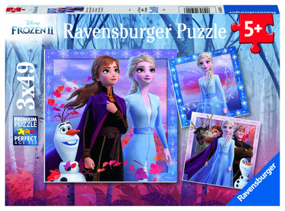 PUZZLE FROZEN 2, 3X49 PIESE - RAVENSBURGER (RVSPC05011) - Libelula Vesela - Jucarii