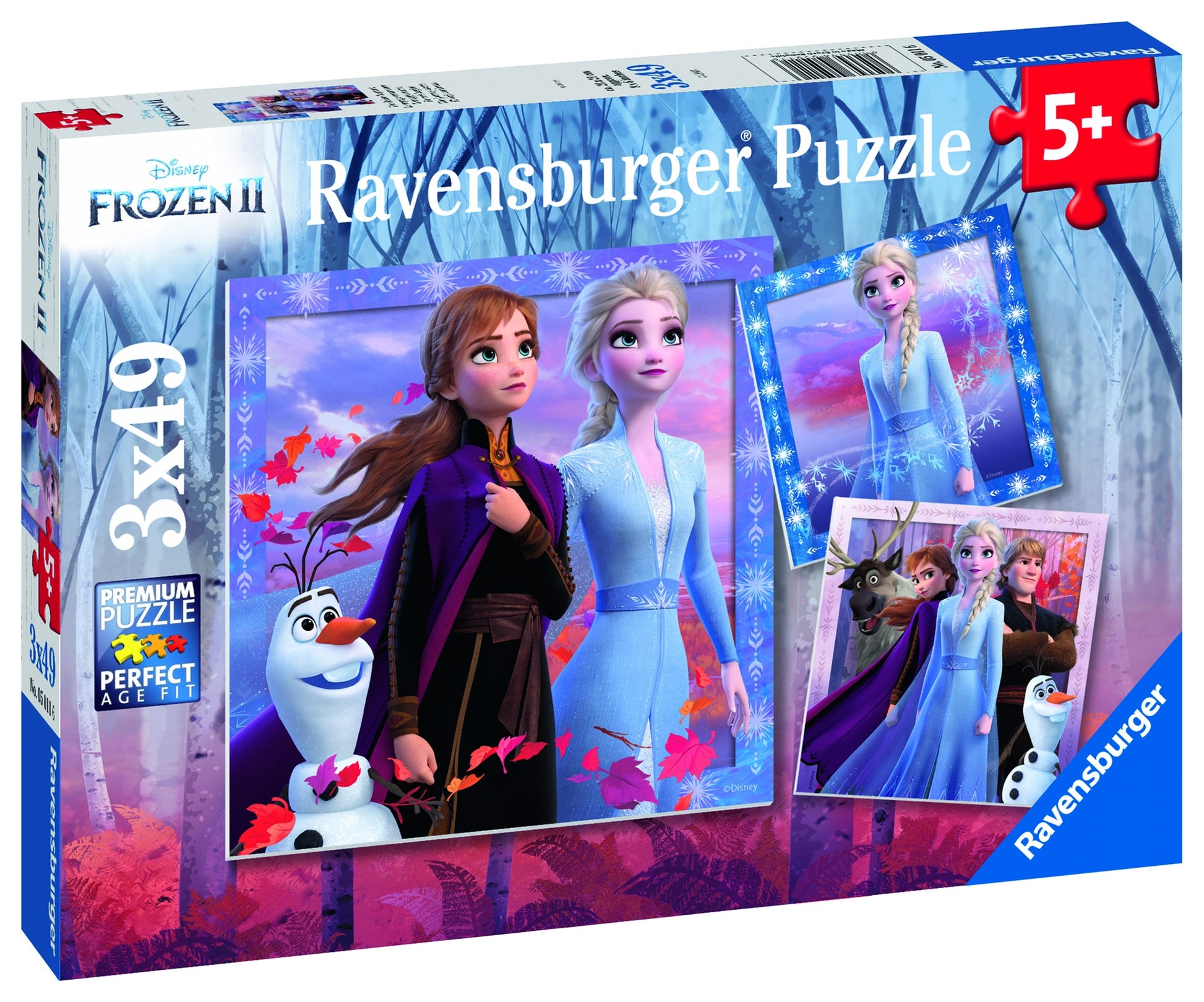 PUZZLE FROZEN 2, 3X49 PIESE - RAVENSBURGER (RVSPC05011) - Libelula Vesela - Jucarii