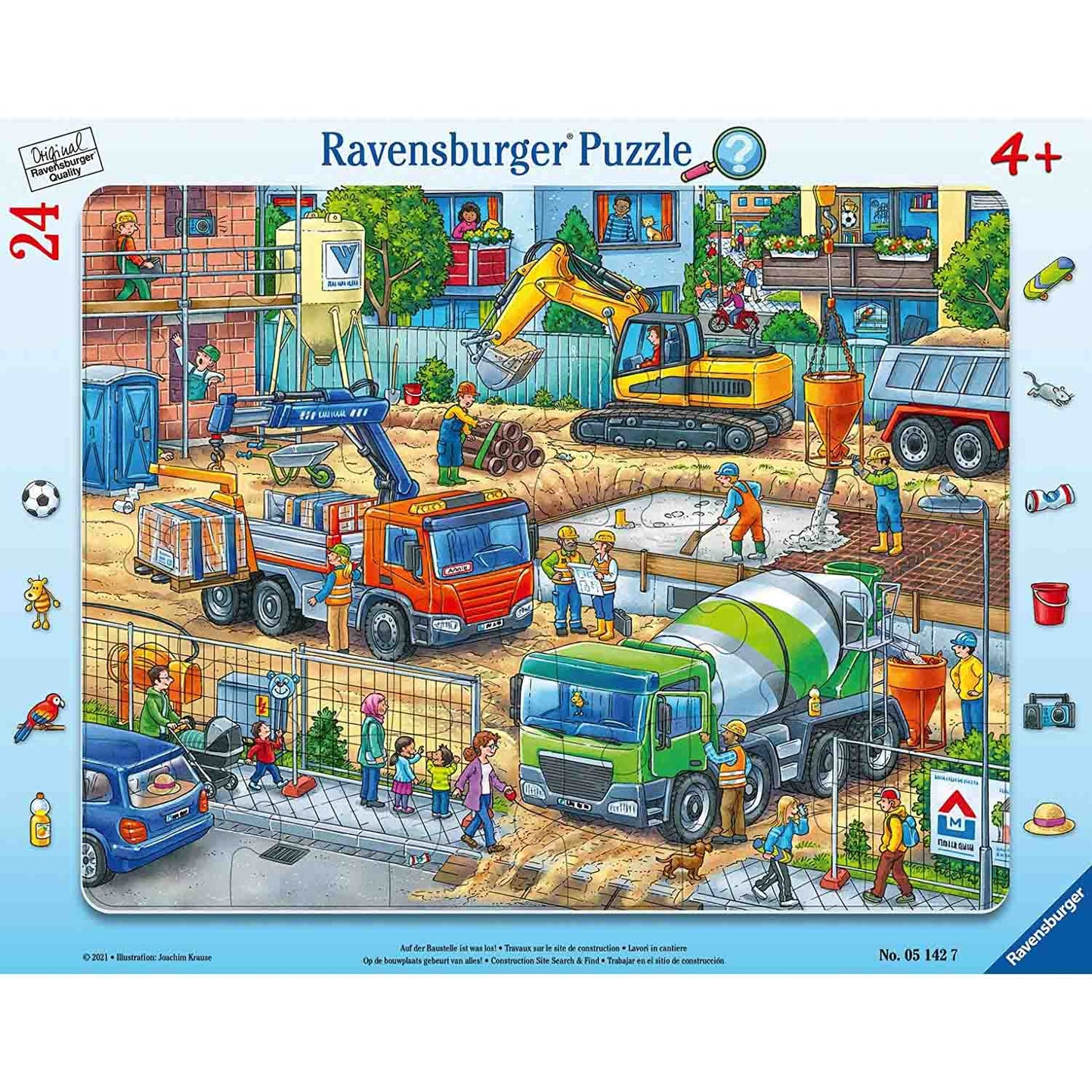 PUZZLE TIP RAMA SANTIER DE CONSTRUCTII, 24 PIESE - RAVENSBURGER (RVSPC05142) - Libelula Vesela - Jucarii