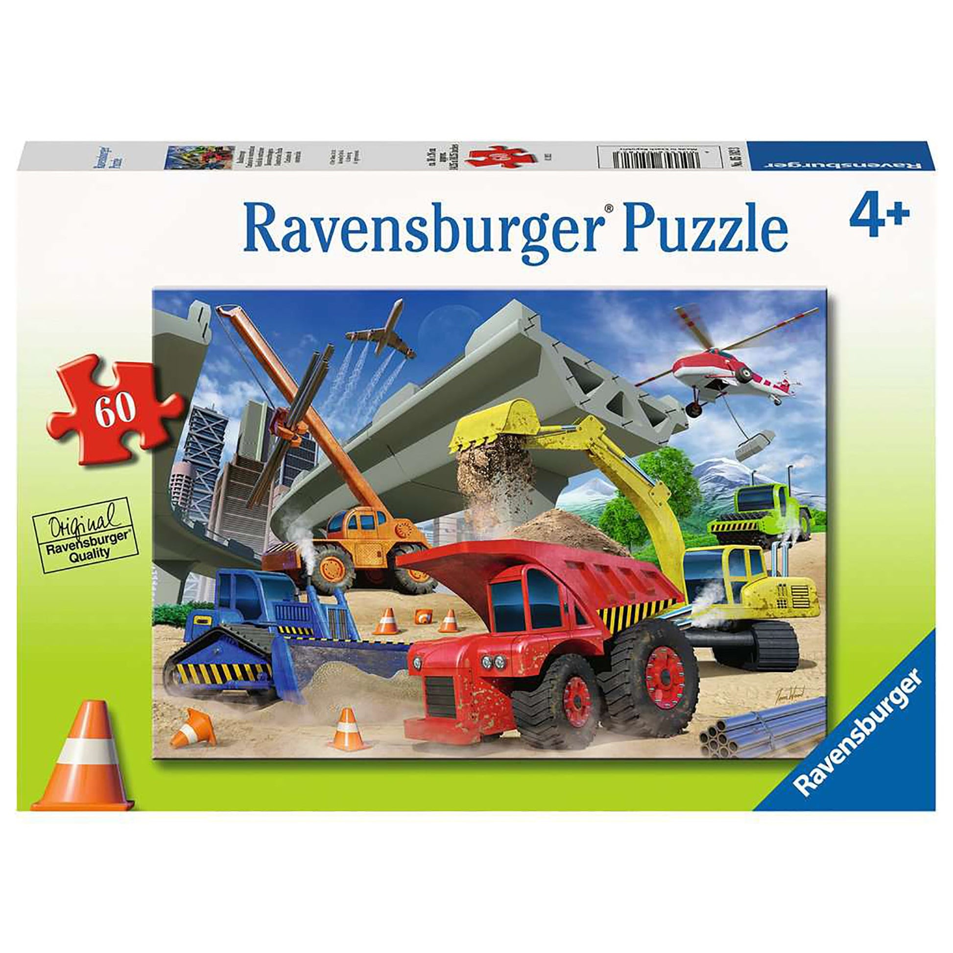 PUZZLE VEHICULE DE CONSTRUCTII, 60 PIESE - RAVENSBURGER (RVSPC05182) - Libelula Vesela - Jucarii