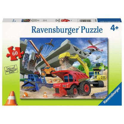 PUZZLE VEHICULE DE CONSTRUCTII, 60 PIESE - RAVENSBURGER (RVSPC05182) - Libelula Vesela - Jucarii