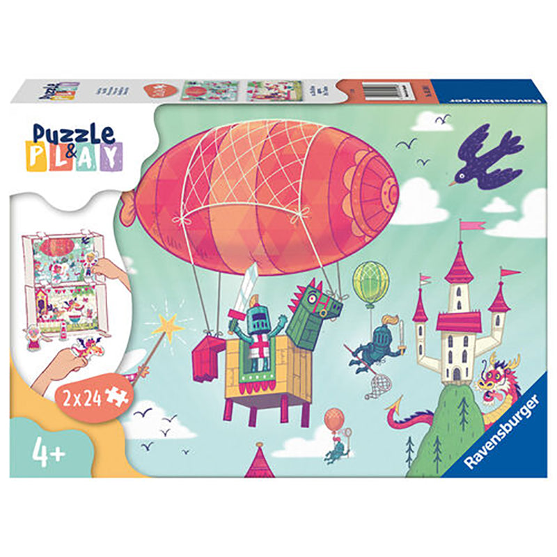 PUZZLE SI JOC PETRECERE REGALA, 2X24 PIESE - RAVENSBURGER (RVSPC05596) - Libelula Vesela - Jucarii