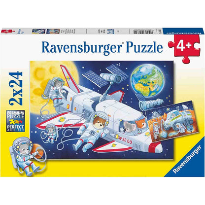 PUZZLE ANIMALE IN SPATIU, 2X24 PIESE - RAVENSBURGER (RVSPC05665) - Libelula Vesela - Jucarii