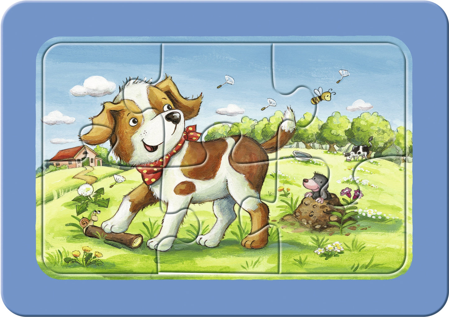 PUZZLE ANIMALUTE, 3X6 PIESE - RAVENSBURGER (RVSPC07062) - Libelula Vesela - Jucarii