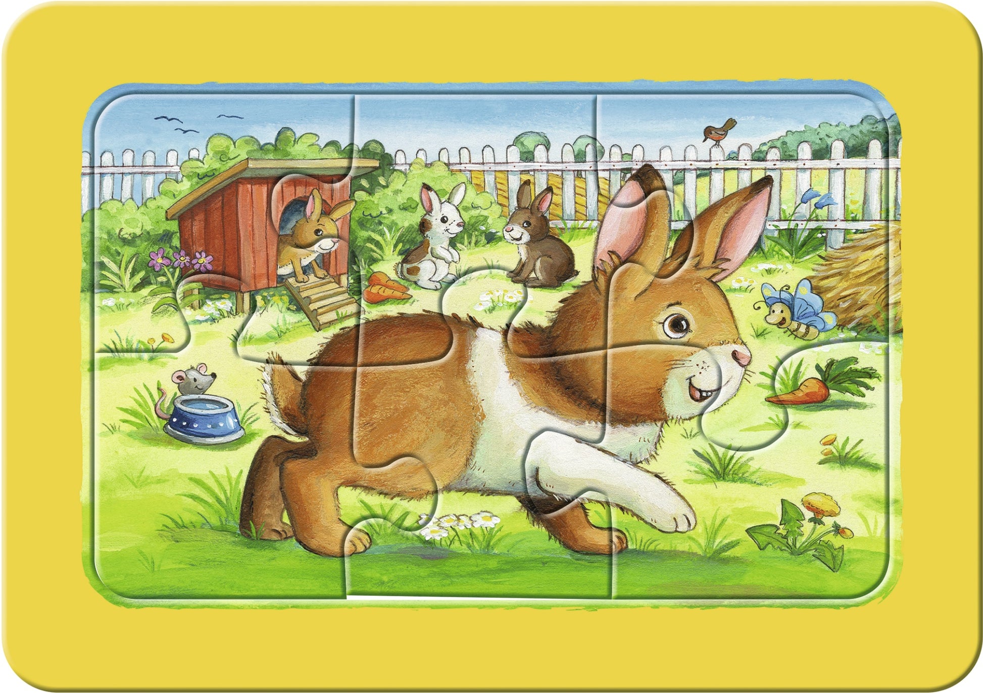 PUZZLE ANIMALUTE, 3X6 PIESE - RAVENSBURGER (RVSPC07062) - Libelula Vesela - Jucarii