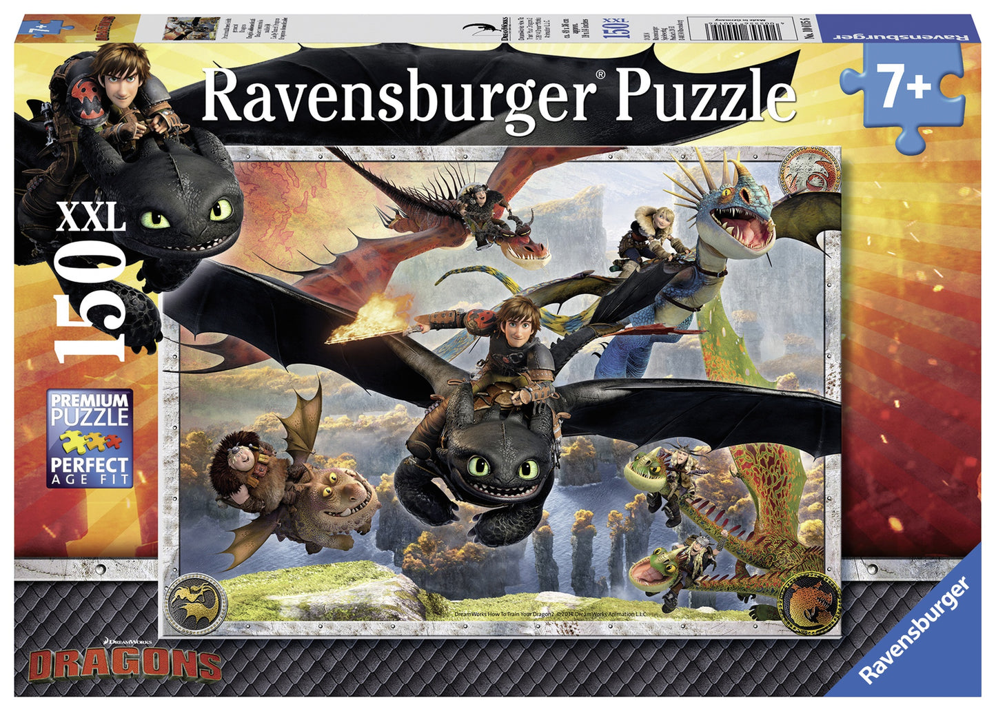 PUZZLE DRAGONS, 150 PIESE - RAVENSBURGER (RVSPC10015) - Libelula Vesela - Jucarii