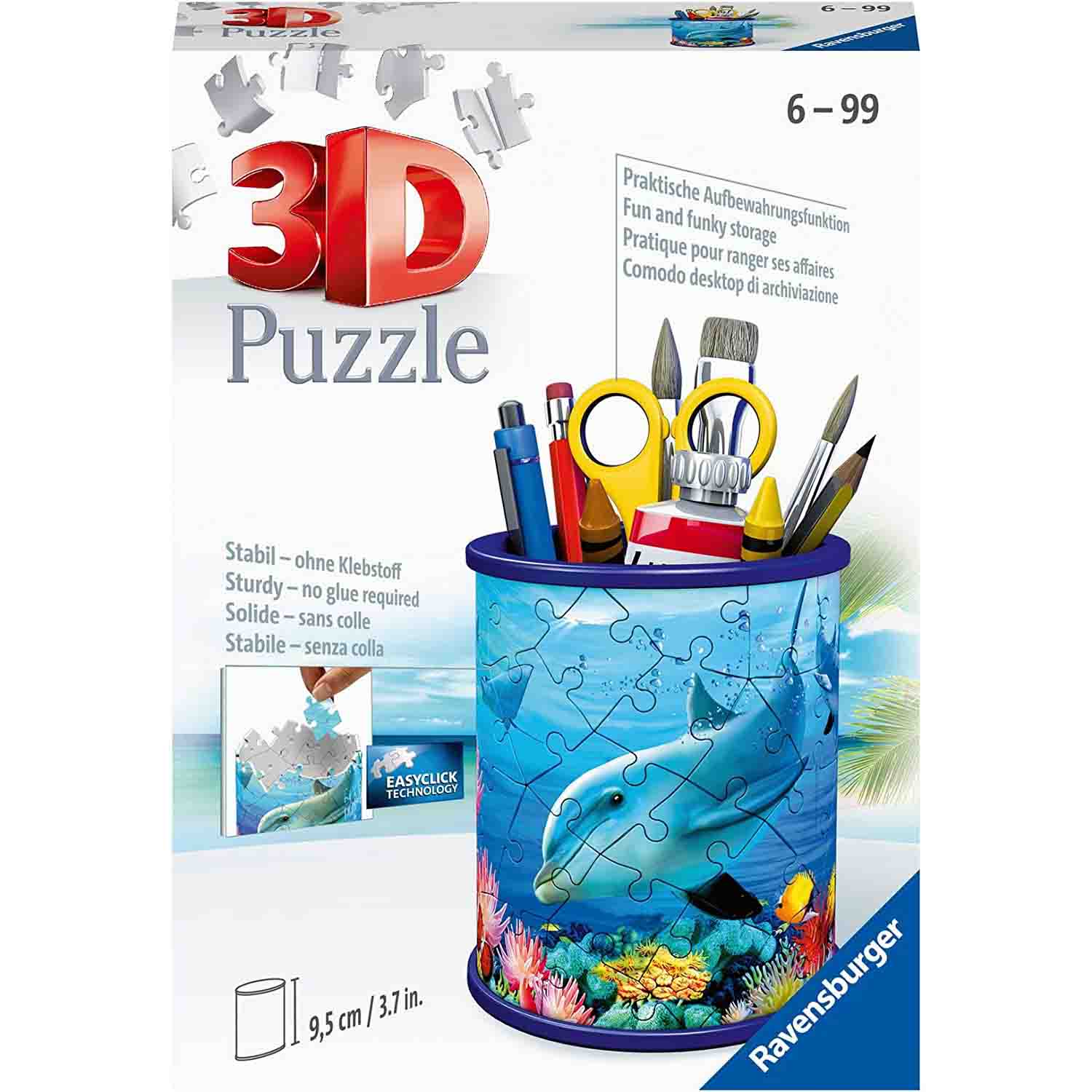 PUZZLE 3D DELFIN SUPORT PIXURI, 54 PIESE - RAVENSBURGER (RVS3D11176) - Libelula Vesela - Jucarii