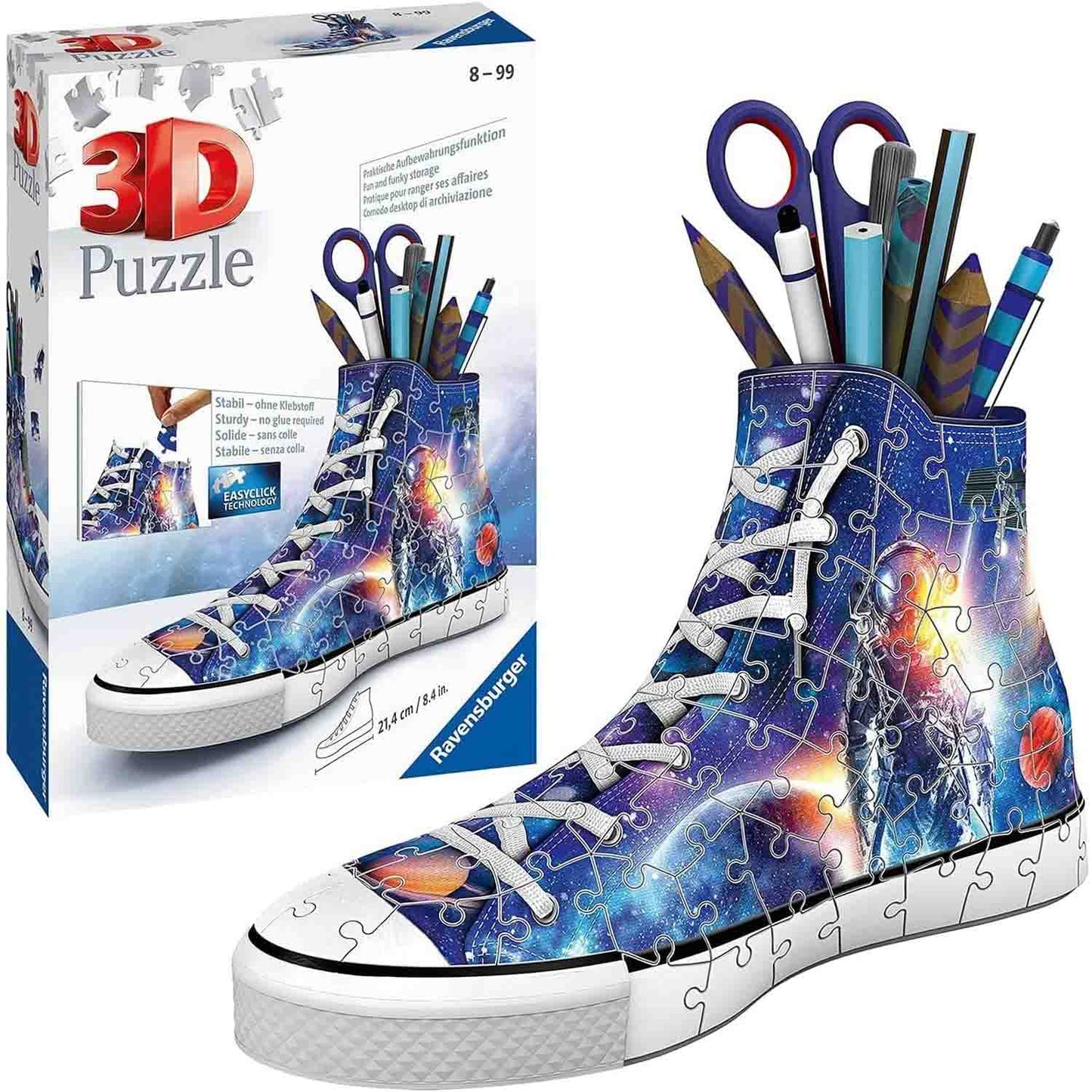 PUZZLE 3D SUPORT PIXURI SNEAKER ASTRONAUT, 108 PIESE - RAVENSBURGER (RVS3D11251) - Libelula Vesela - Jucarii