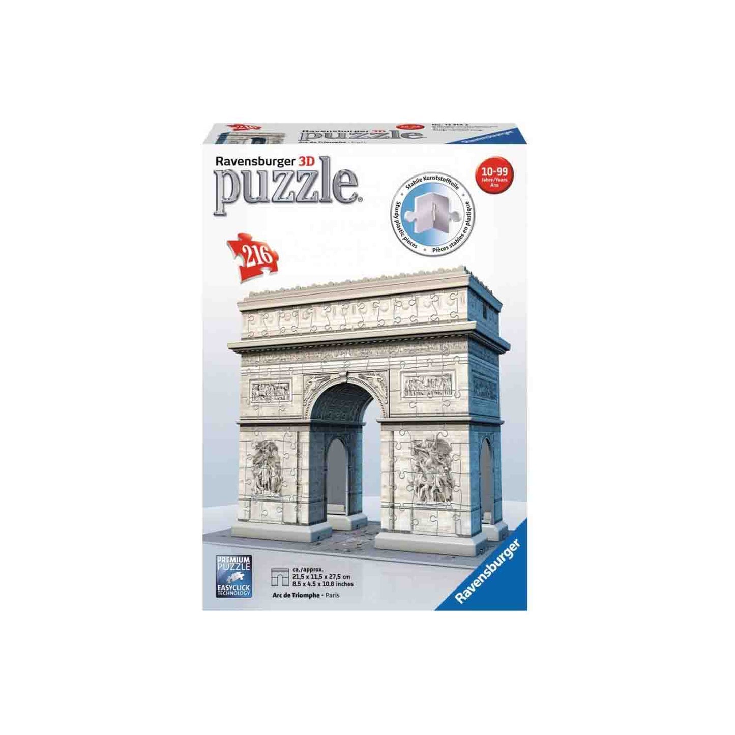 PUZZLE 3D ARCUL DE TRIUMF, 216 PIESE - RAVENSBURGER (RVS3D12514) - Libelula Vesela - Jucarii