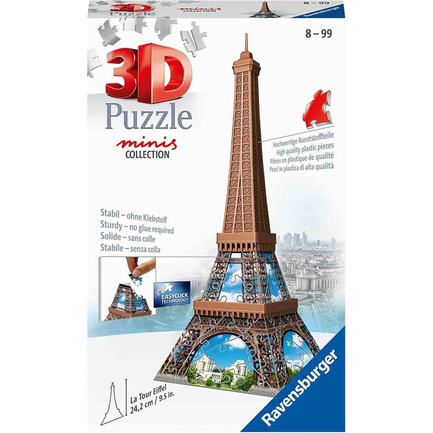 PUZZLE 3D MINI TURNUL EIFFEL, 54 PIESE - RAVENSBURGER (RVS3D12536) - Libelula Vesela - Jucarii