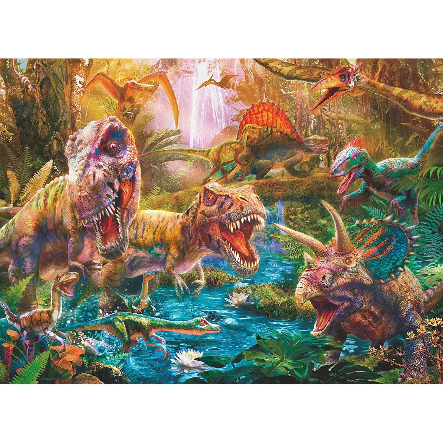 PUZZLE DINOZAURI, 150 PIESE - RAVENSBURGER (RVSPC13348) - Libelula Vesela - Jucarii