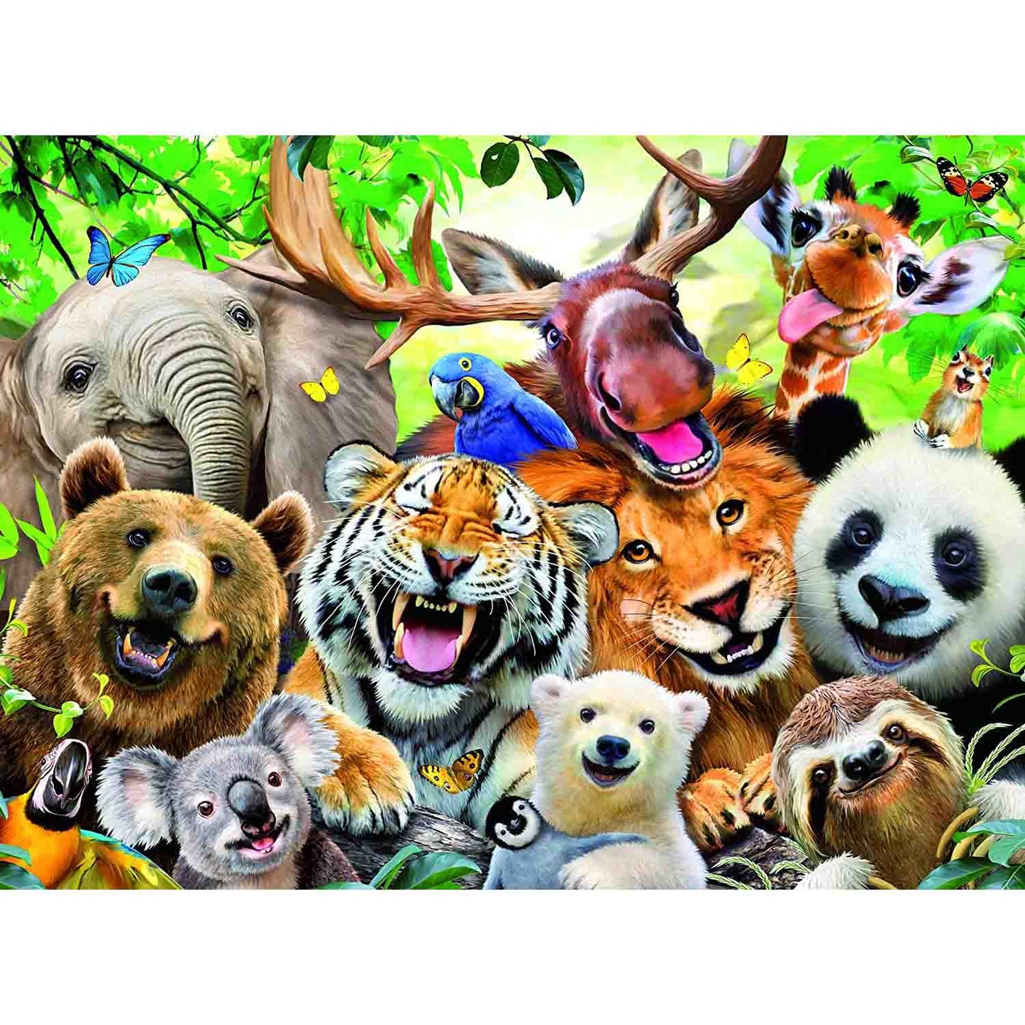 PUZZLE SELFIE CU ANIMALE EXOTICE, 300 PIESE - RAVENSBURGER (RVSPC13354) - Libelula Vesela - Jucarii