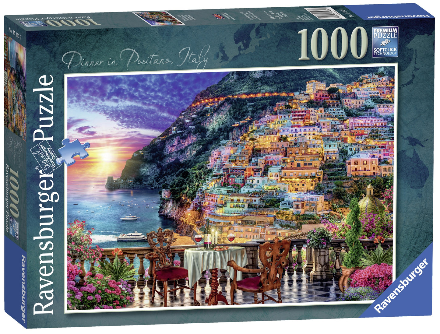 PUZZLE CINA IN POSITANO, 1000 PIESE - RAVENSBURGER (RVSPA15263) - Libelula Vesela - Jucarii