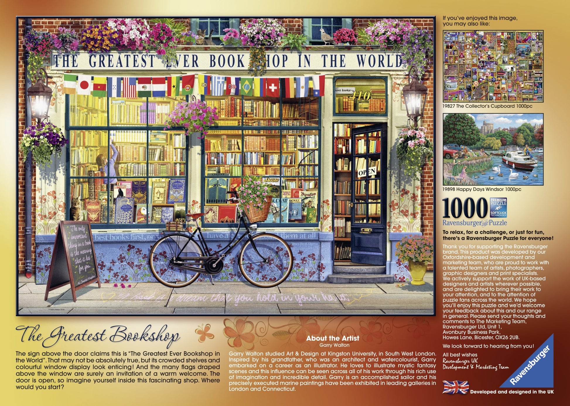 PUZZLE LIBRARIE GROZAVA, 1000 PIESE - RAVENSBURGER (RVSPA15337) - Libelula Vesela - Jucarii