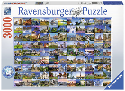 PUZZLE EUROPA 99 LOCURI, 3000 PIESE - RAVENSBURGER (RVSPA17080) - Libelula Vesela - Jucarii