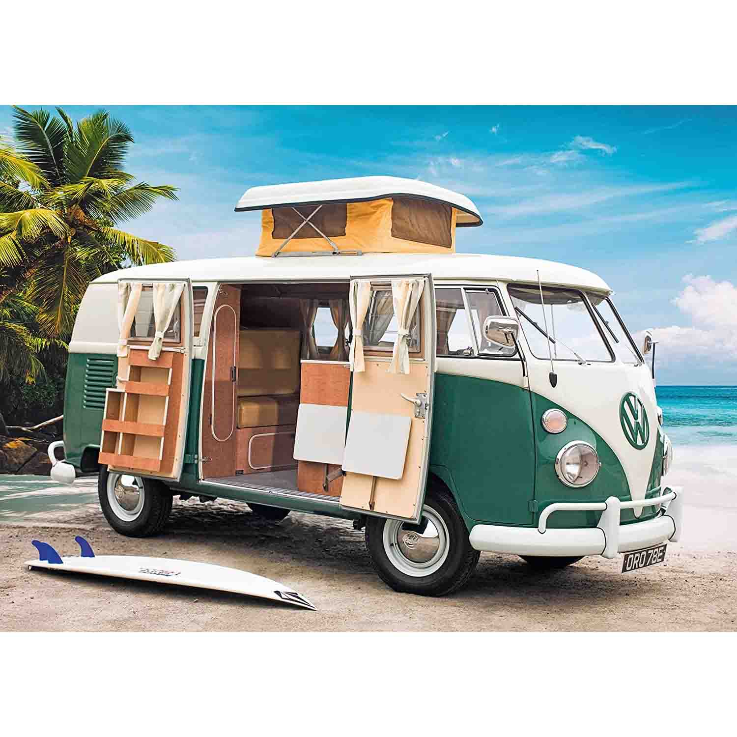 PUZZLE DUBA VOLKSWAGEN T1, 1000 PIESE - RAVENSBURGER (RVSPA17087) - Libelula Vesela - Jucarii