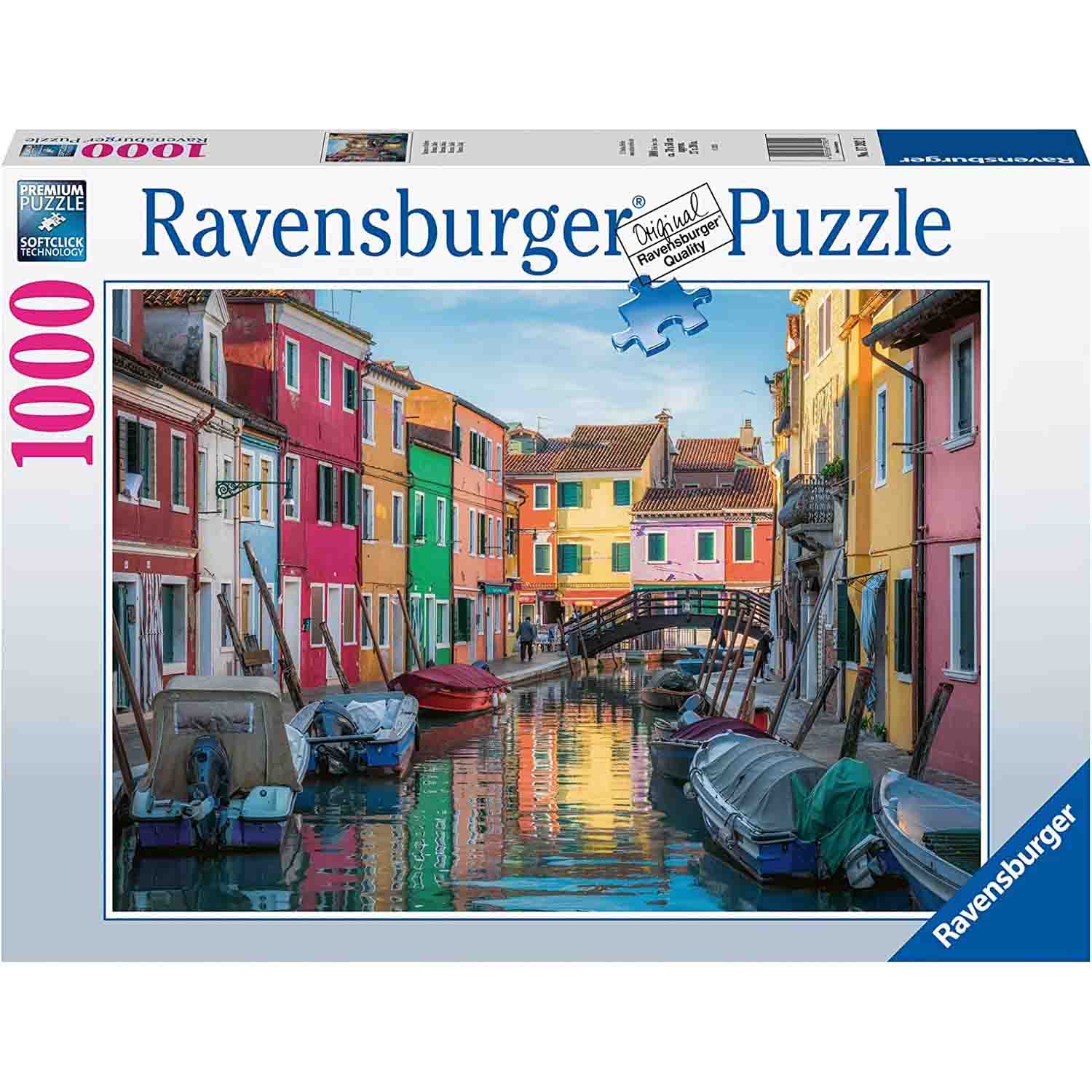 PUZZLE BURANO ITALIA, 1000 PIESE - RAVENSBURGER (RVSPA17392) - Libelula Vesela - Jucarii