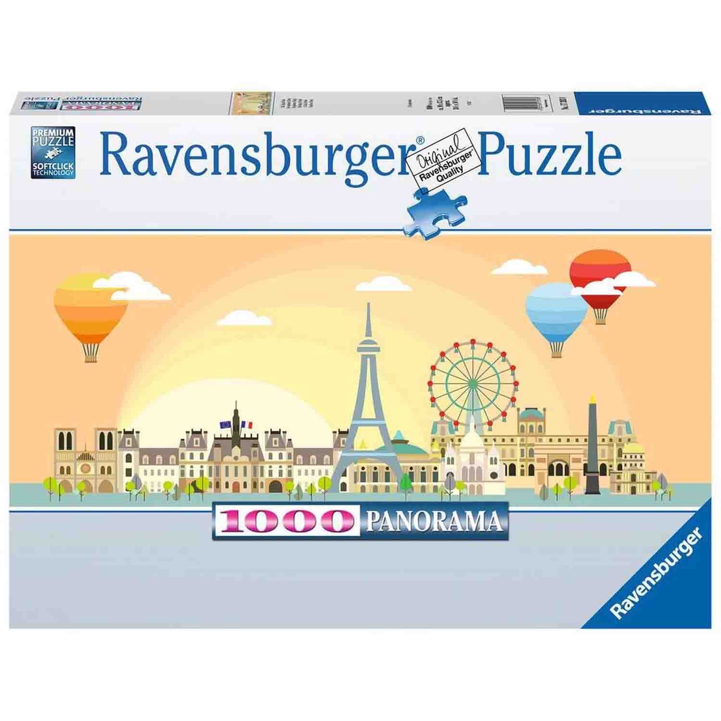 PUZZLE PANORAMA PARIS, 1000 PIESE - RAVENSBURGER (RVSPA17393) - Libelula Vesela - Jucarii