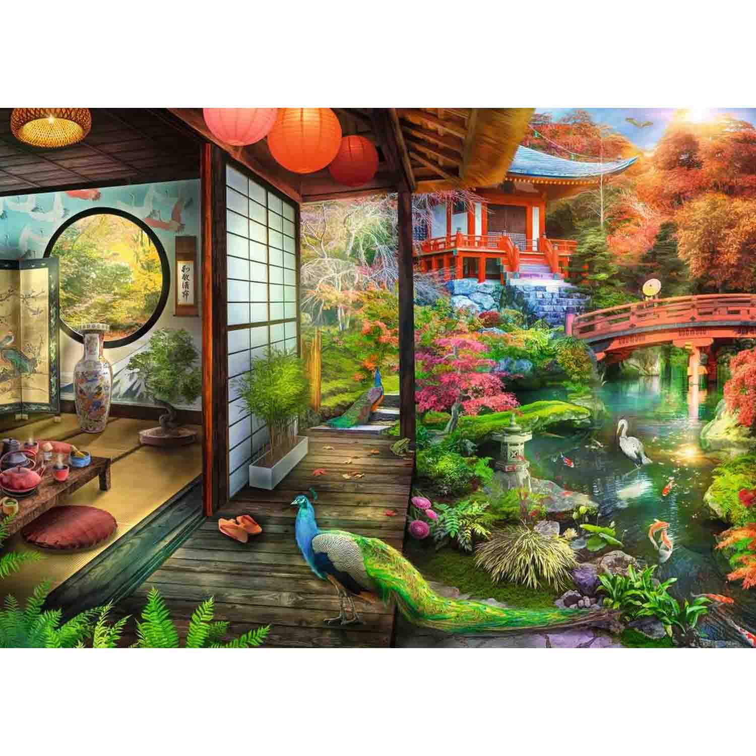 PUZZLE GRADINA JAPONEZA, 1000 PIESE - RAVENSBURGER (RVSPA17497) - Libelula Vesela - Jucarii