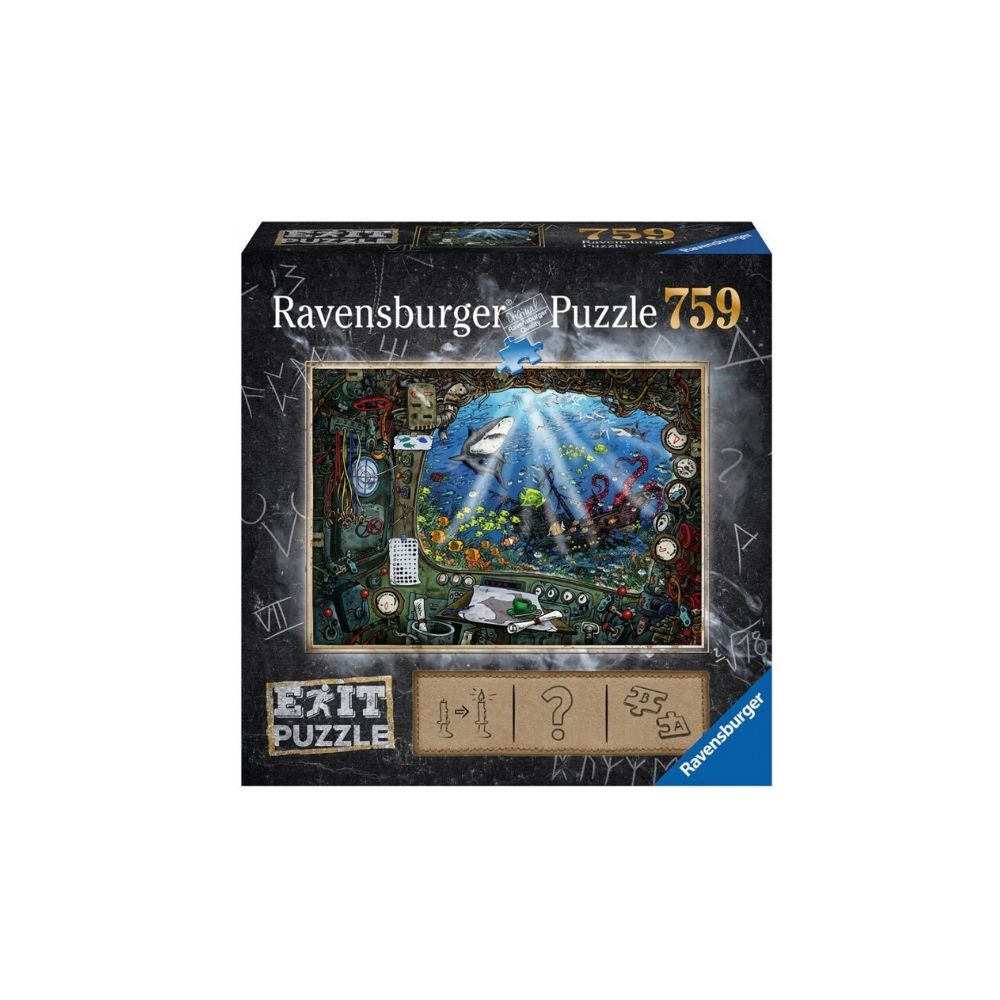 PUZZLE EXIT 4: IN SUBMARIN, 759 PIESE - RAVENSBURGER (RVSPA19953) - Libelula Vesela - Jucarii