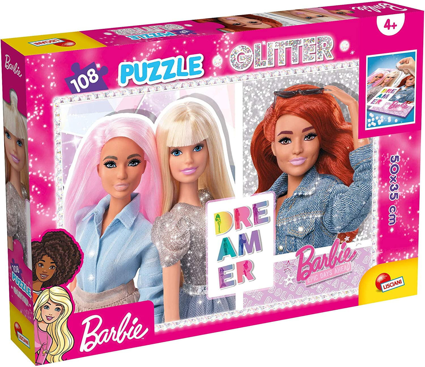 PUZZLE GLITTER BARBIE - CELE MAI BUNE PRIETENE (108 DE PIESE) - LISCIANI (L81196) - Libelula Vesela - Jucarii