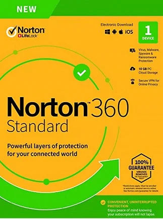 NORTON 360 STANDARD NON-SUBSCRIPTION - (1 DEVICE, 1 YEAR) - SYMANTEC KEY EUROPE - PC - OFFICIAL WEBSITE - MULTILANGUAGE - EU - Libelula Vesela - Jocuri video