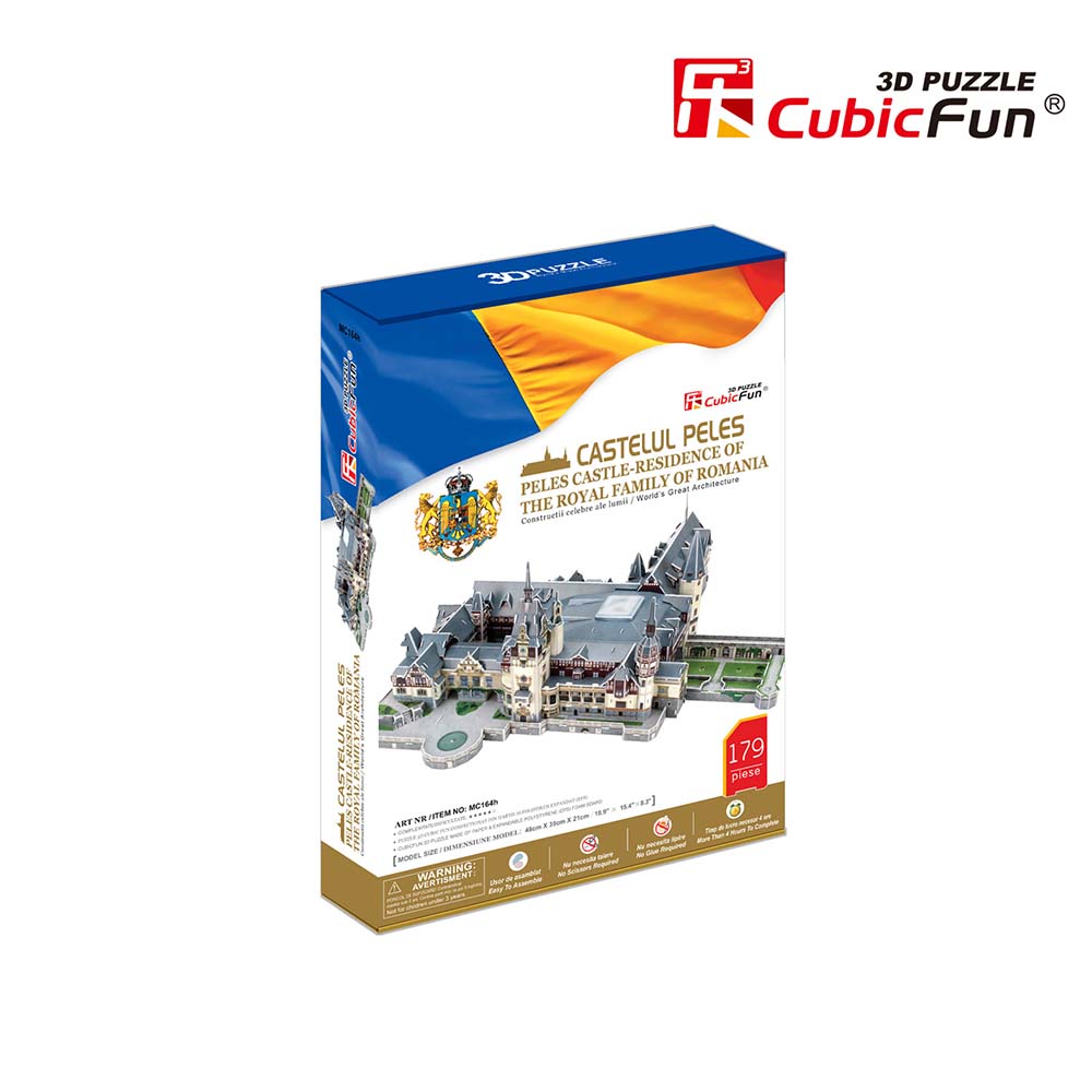 PUZZLE 3D CASTELUL PELES 179 PIESE - CUBICFUN (CUMC164h) - Libelula Vesela - Jucarii