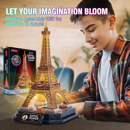 PUZZLE 3D TURNUL EIFFEL EDITIE LUMINOASA 51 PIESE - CUBICFUN (CUL534h) - Libelula Vesela - Jucarii