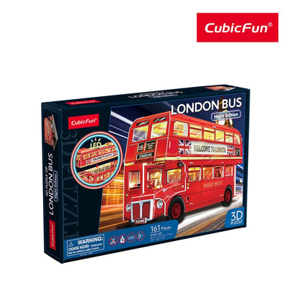 PUZZLE 3D LED AUTOBUZ CU ETAJ 161 PIESE - CUBICFUN (CUL538h) - Libelula Vesela - Jucarii