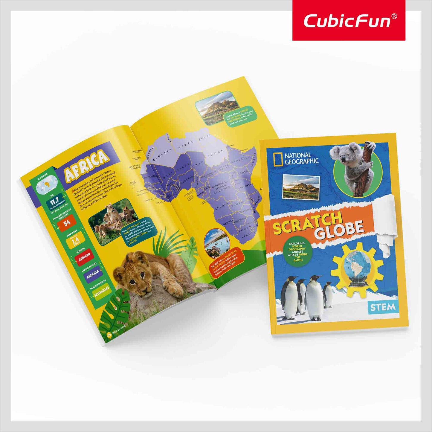 PUZZLE 3D GLOBUL PAMANTESC 32 PIESE SI BROSURA IN ROMANA - CUBICFUN (CUDS1082h) - Libelula Vesela - Jucarii