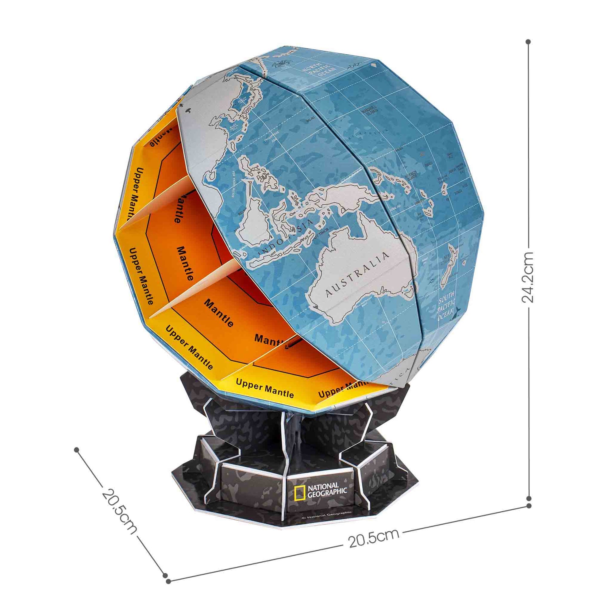 PUZZLE 3D GLOBUL PAMANTESC 32 PIESE SI BROSURA IN ROMANA - CUBICFUN (CUDS1082h) - Libelula Vesela - Jucarii