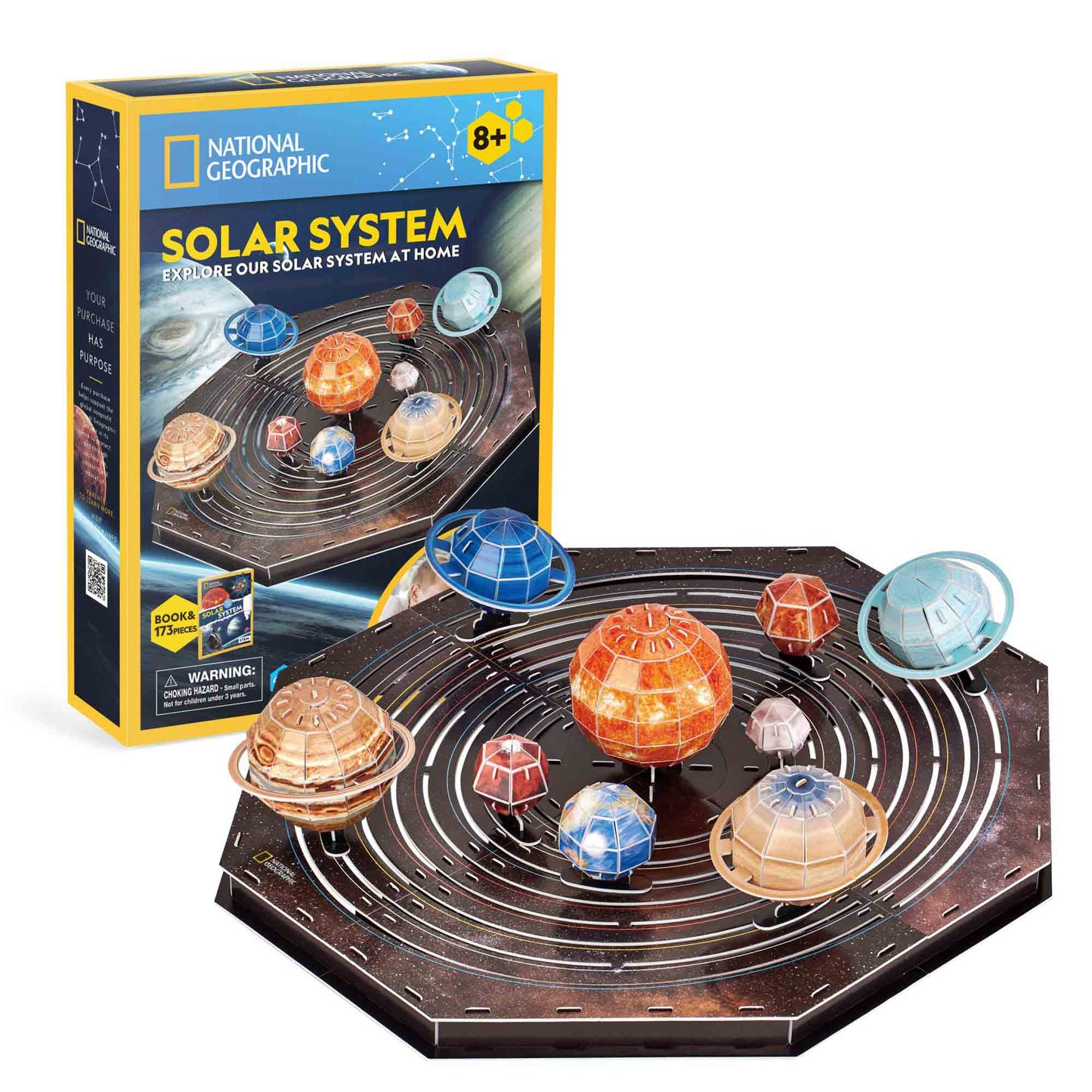 PUZZLE 3D SISTEMUL SOLAR 173 PIESE CU BROSURA IN ROMANA - CUBICFUN (CUDS1087h) - Libelula Vesela - Jucarii