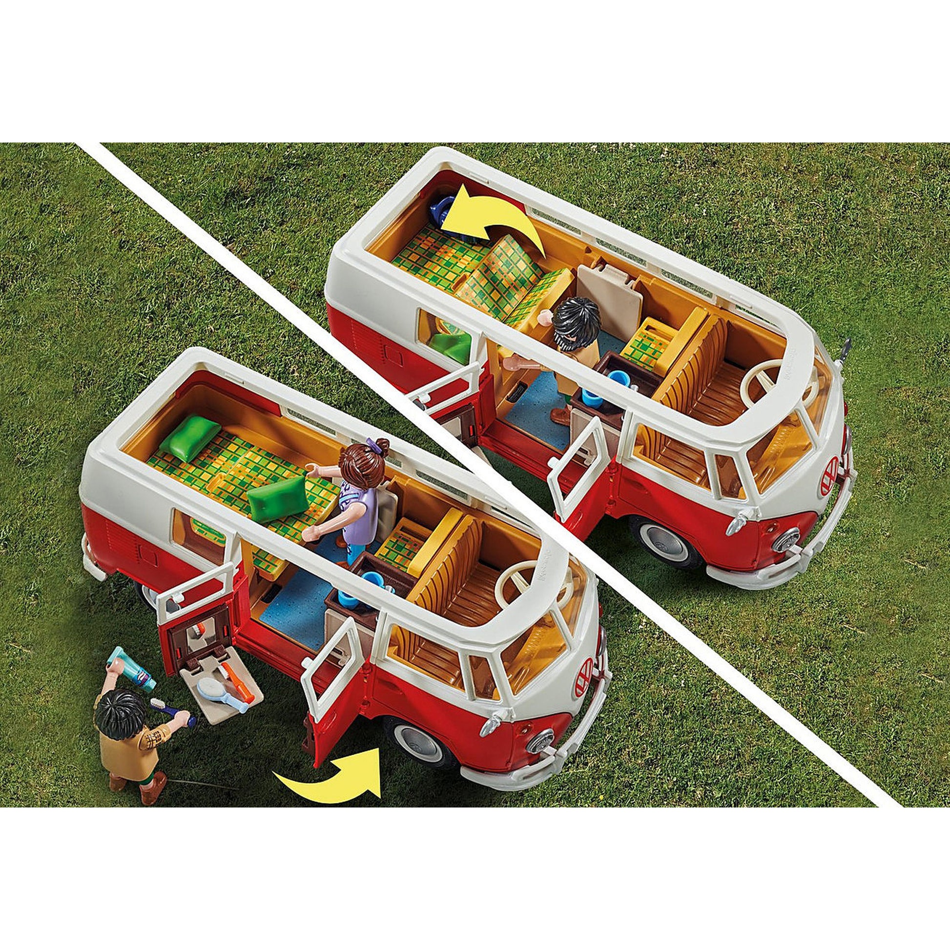 VOLKSWAGEN T1, DUBA CAMPING - PLAYMOBIL (PM70176) - Libelula Vesela - Jucarii