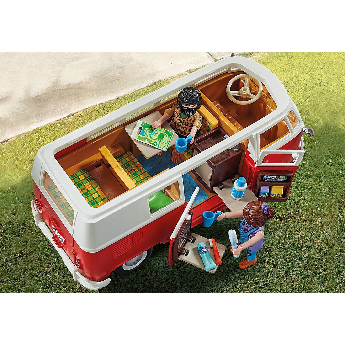 VOLKSWAGEN T1, DUBA CAMPING - PLAYMOBIL (PM70176) - Libelula Vesela - Jucarii