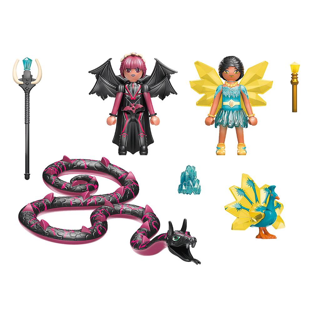 CRYSTAL FAIRY SI BAT FAIRY CU ANIMALUL DE SUFLET - PLAYMOBIL (PM70803) - Libelula Vesela - Jucarii