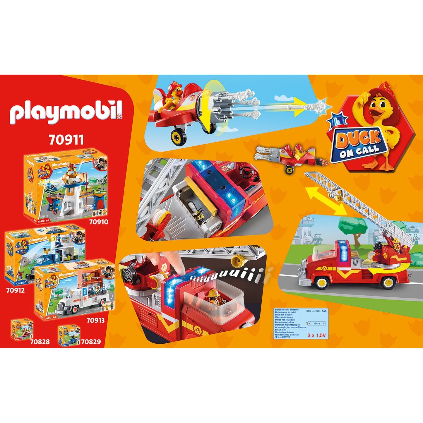 CAMION DE POMPIERI - PLAYMOBIL DUCK ON CALL (PM70911) - Libelula Vesela - Jucarii