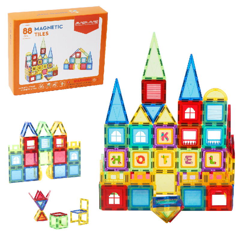 SET DE CONSTRUCTIE MAGNETIC 3D - 88 PIESE - MAGPLAYER (MPL2-88) - Libelula Vesela - Jucarii