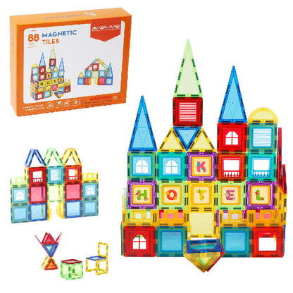 SET DE CONSTRUCTIE MAGNETIC 3D - 88 PIESE - MAGPLAYER (MPL2-88) - Libelula Vesela - Jucarii