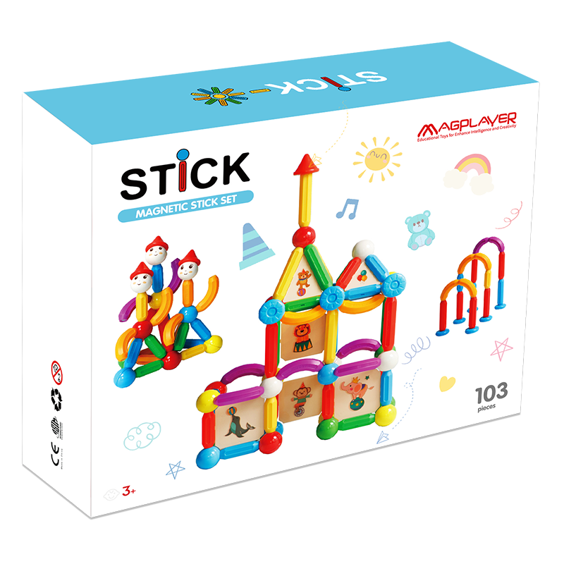 SET DE CONSTRUCTIE MAGNETIC - STICK (103 PIESE) - MAGPLAYER (MPO-103) - Libelula Vesela - Jucarii