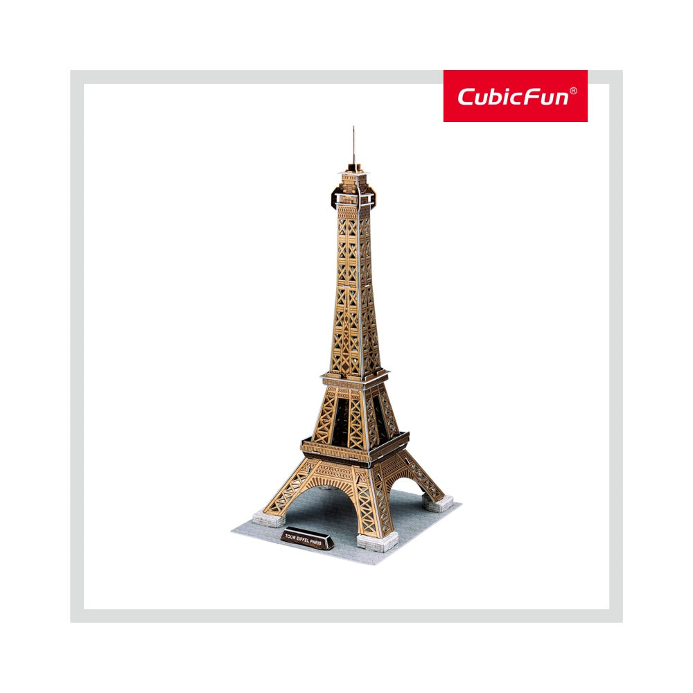 PUZZLE 3D TURNUL EIFFEL (NIVEL MEDIU 39 PIESE)  - CUBICFUN (CUC044H) - Libelula Vesela - Jucarii