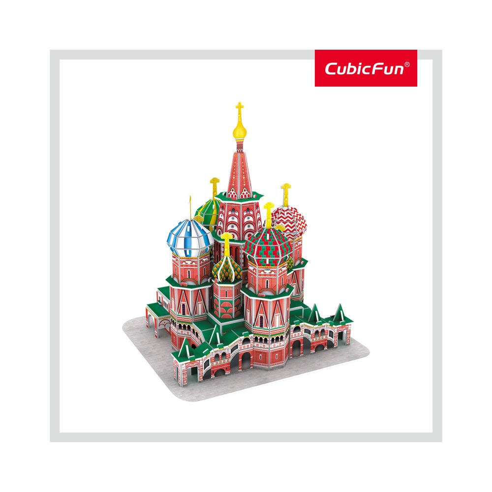 PUZZLE 3D CATEDRALA ST. BASIL (NIVEL MEDIU 92 PIESE)  - CUBICFUN (CUC239H) - Libelula Vesela - Jucarii