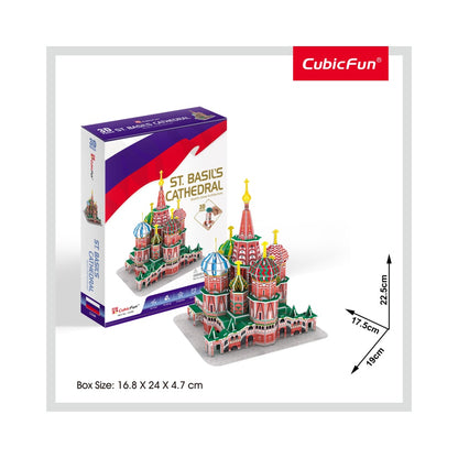 PUZZLE 3D CATEDRALA ST. BASIL (NIVEL MEDIU 92 PIESE)  - CUBICFUN (CUC239H) - Libelula Vesela - Jucarii